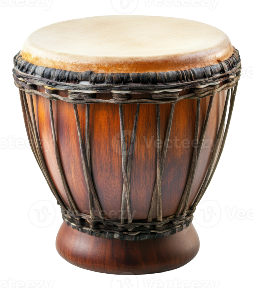 Handmade djembe drum, cut out - stock . png