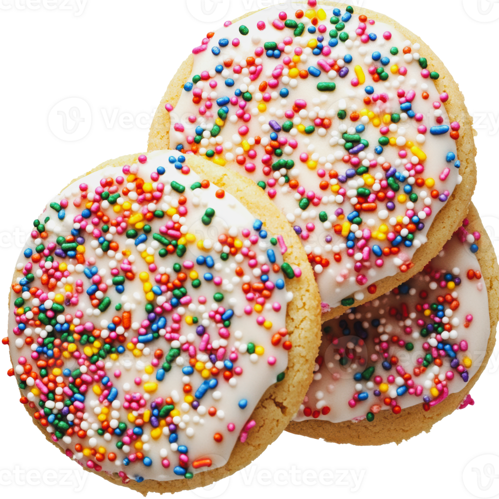 Colorful cookies with sprinkles png