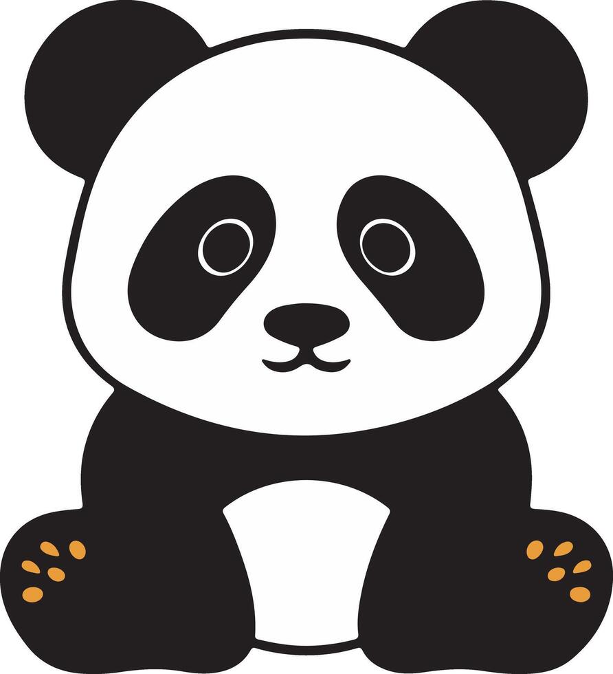 Panda Silhouette with Unique Color Background, Stylized in Illustration vector