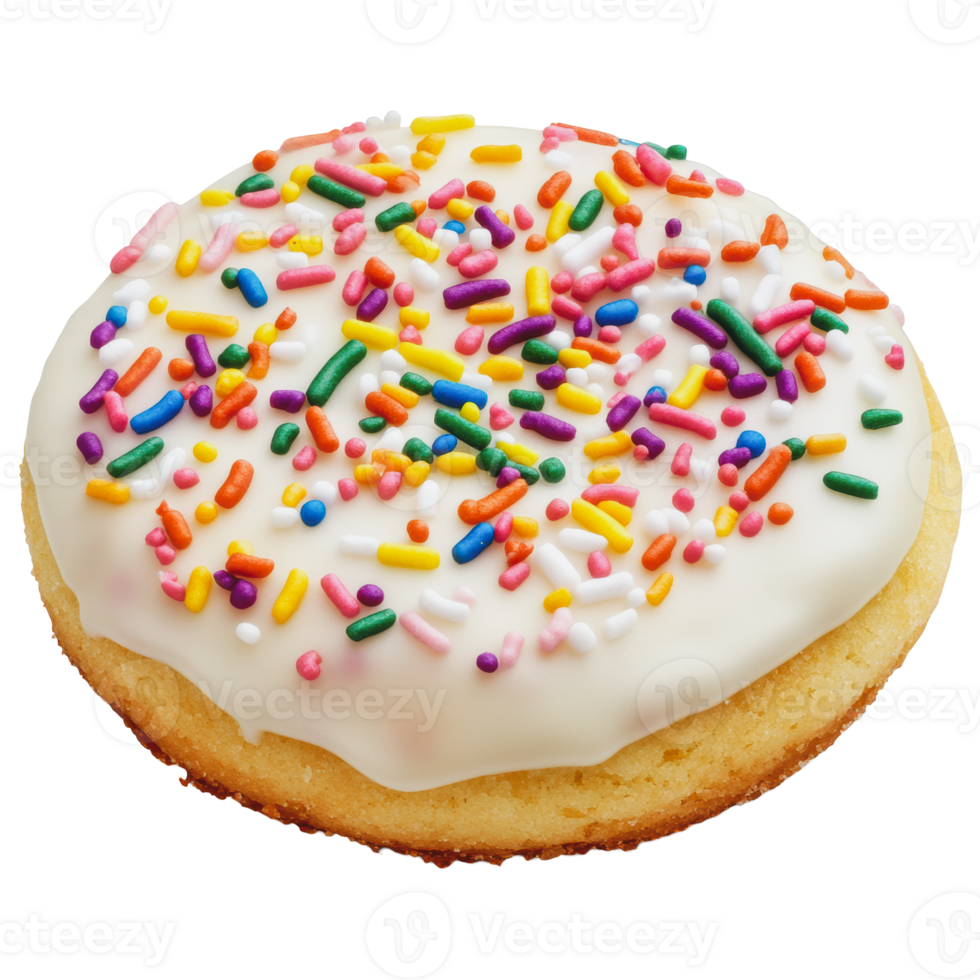 Soft vanilla cookie with colorful sprinkles png