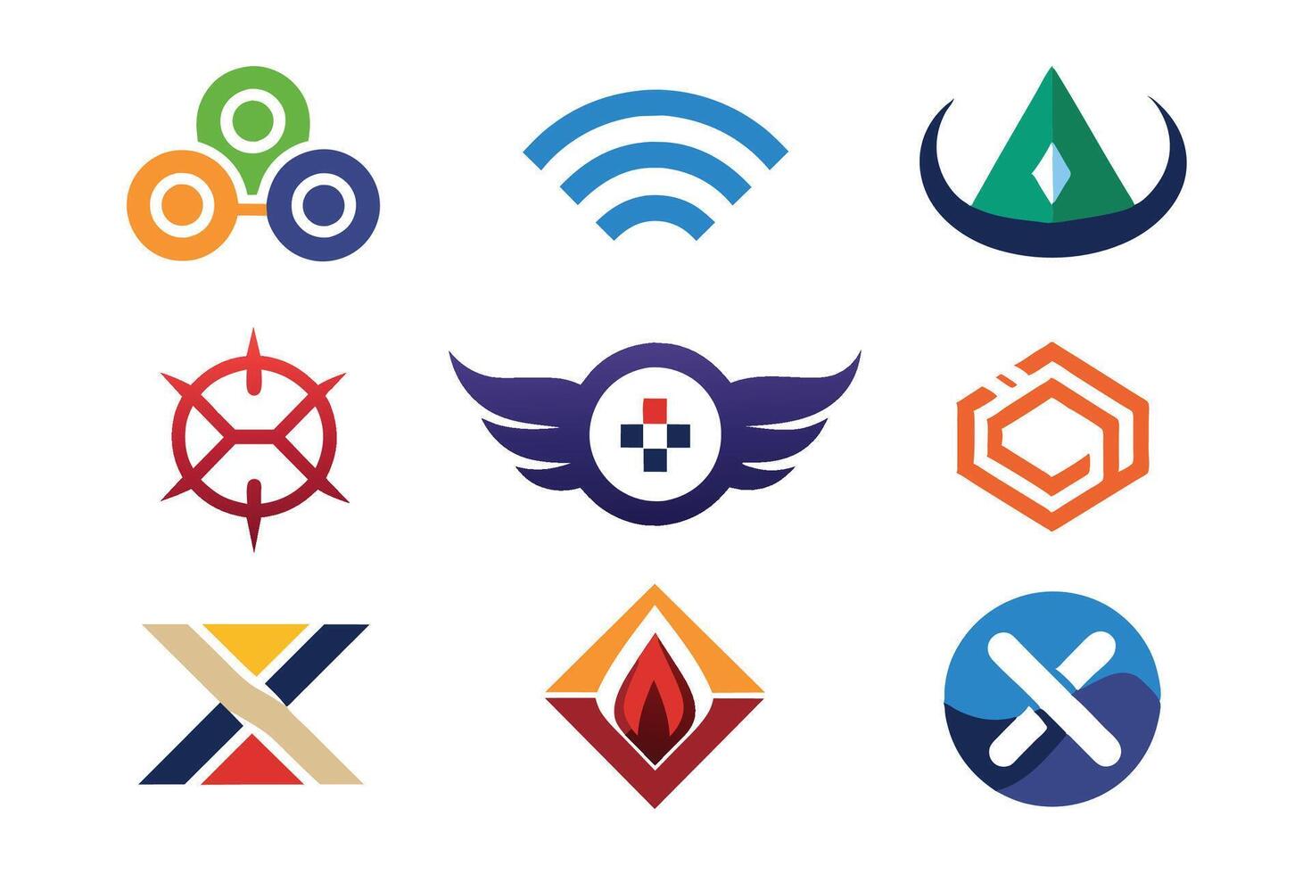 Sleek Branding Symbol Set vector