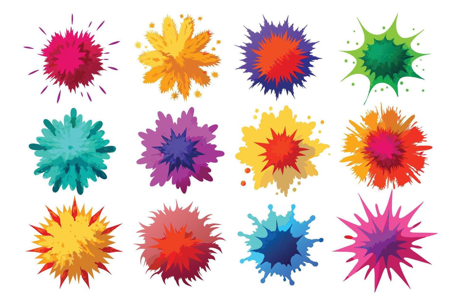 Bright Multicolor Splash Set vector