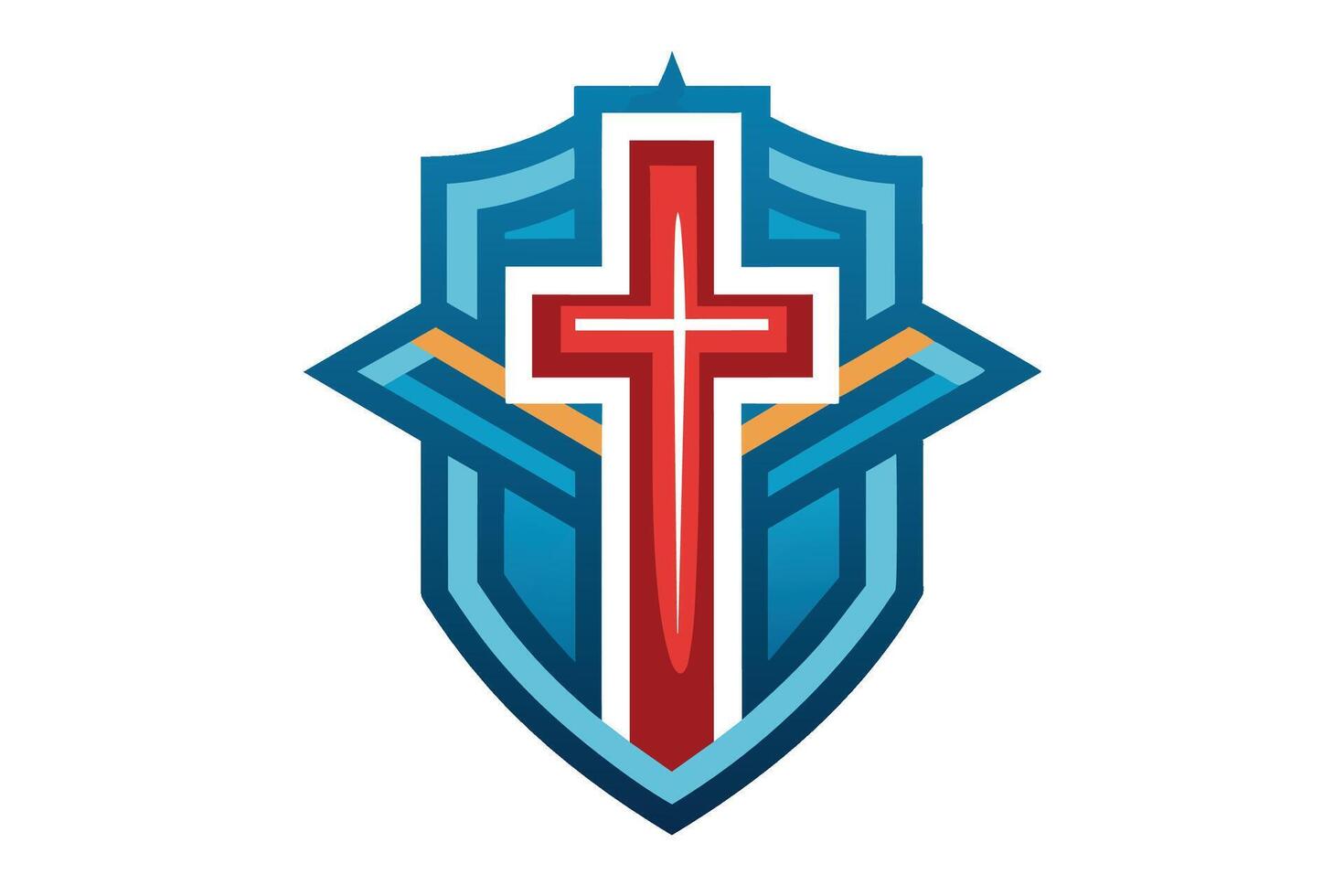 Reverent Cross Symbol Logo vector