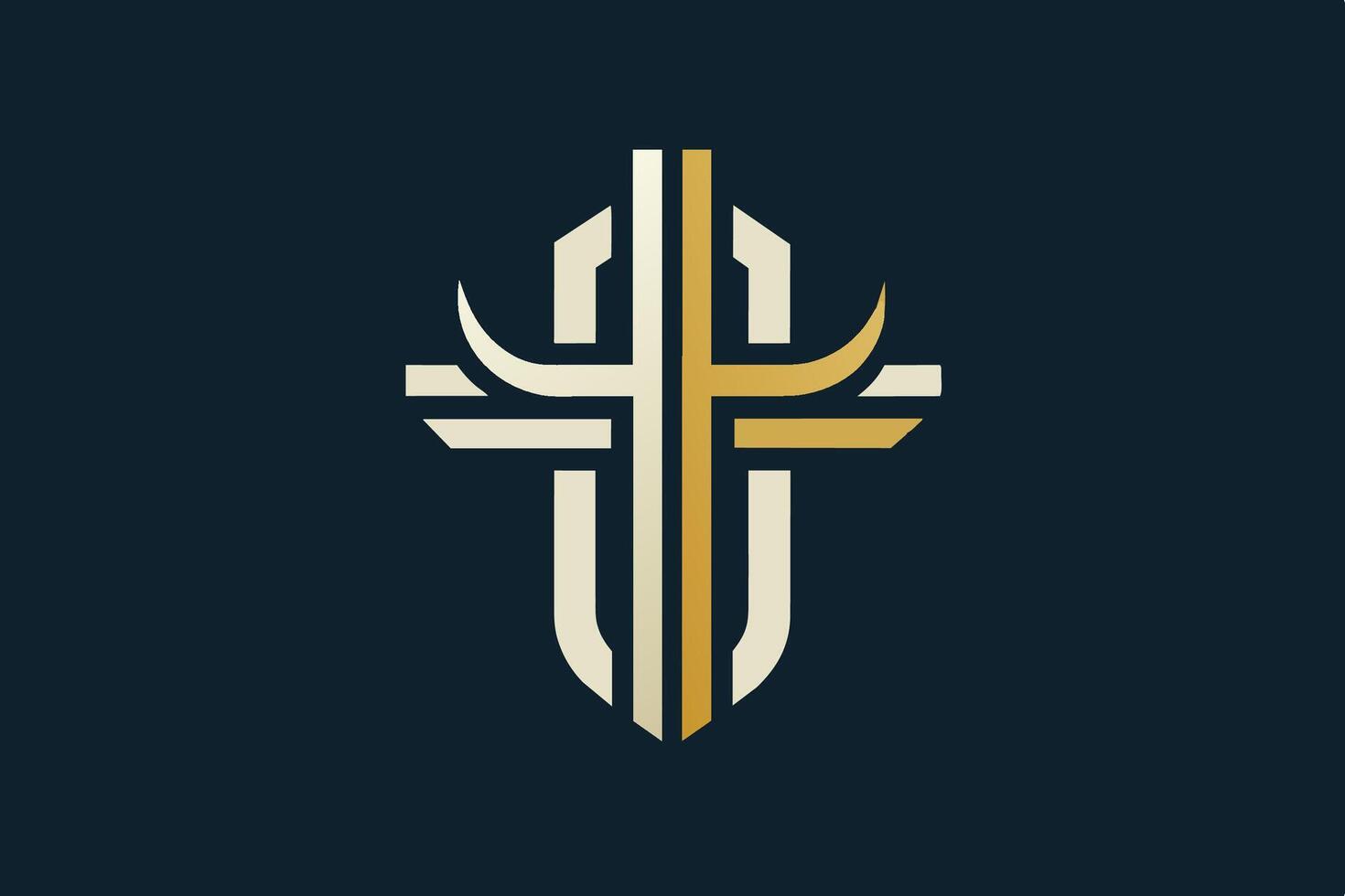 Timeless Christian Cross Emblem vector