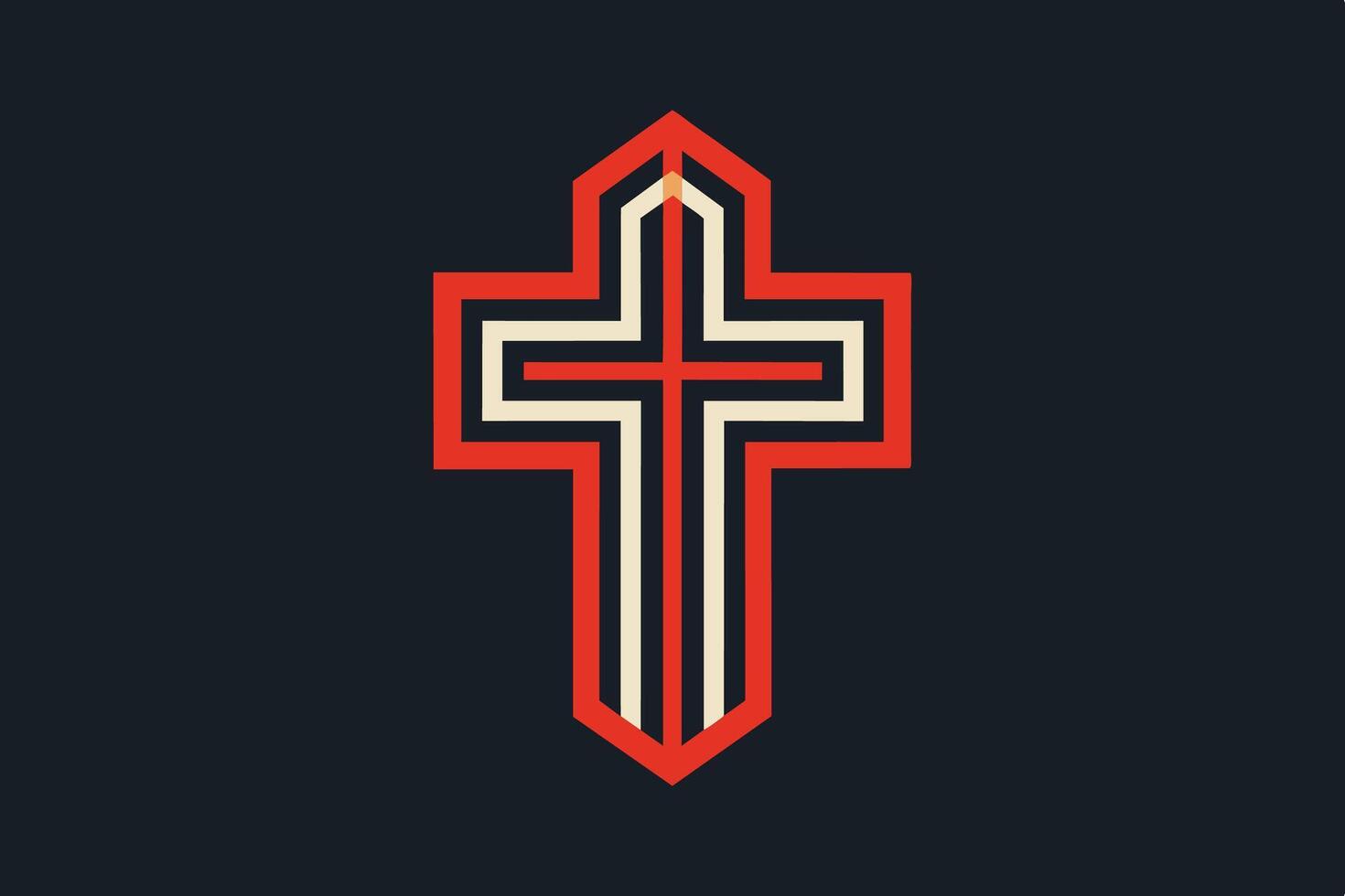 Elegant Christian Cross Icon vector