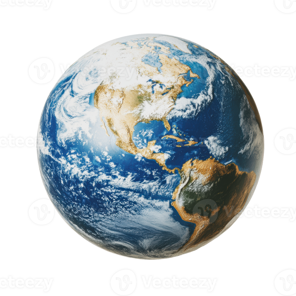 Earth viewed from space with visible continents png