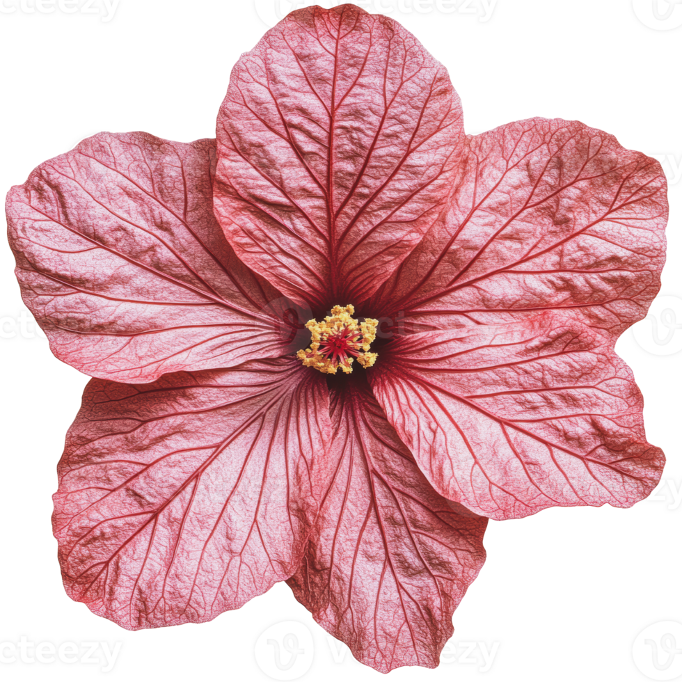Large pink hibiscus flower in full bloom png