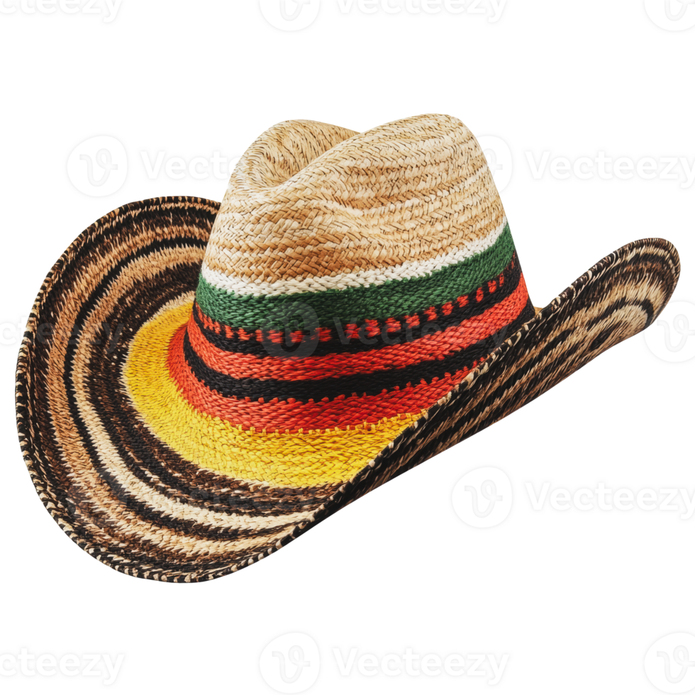 Colorful sombrero on a table in sunlight png