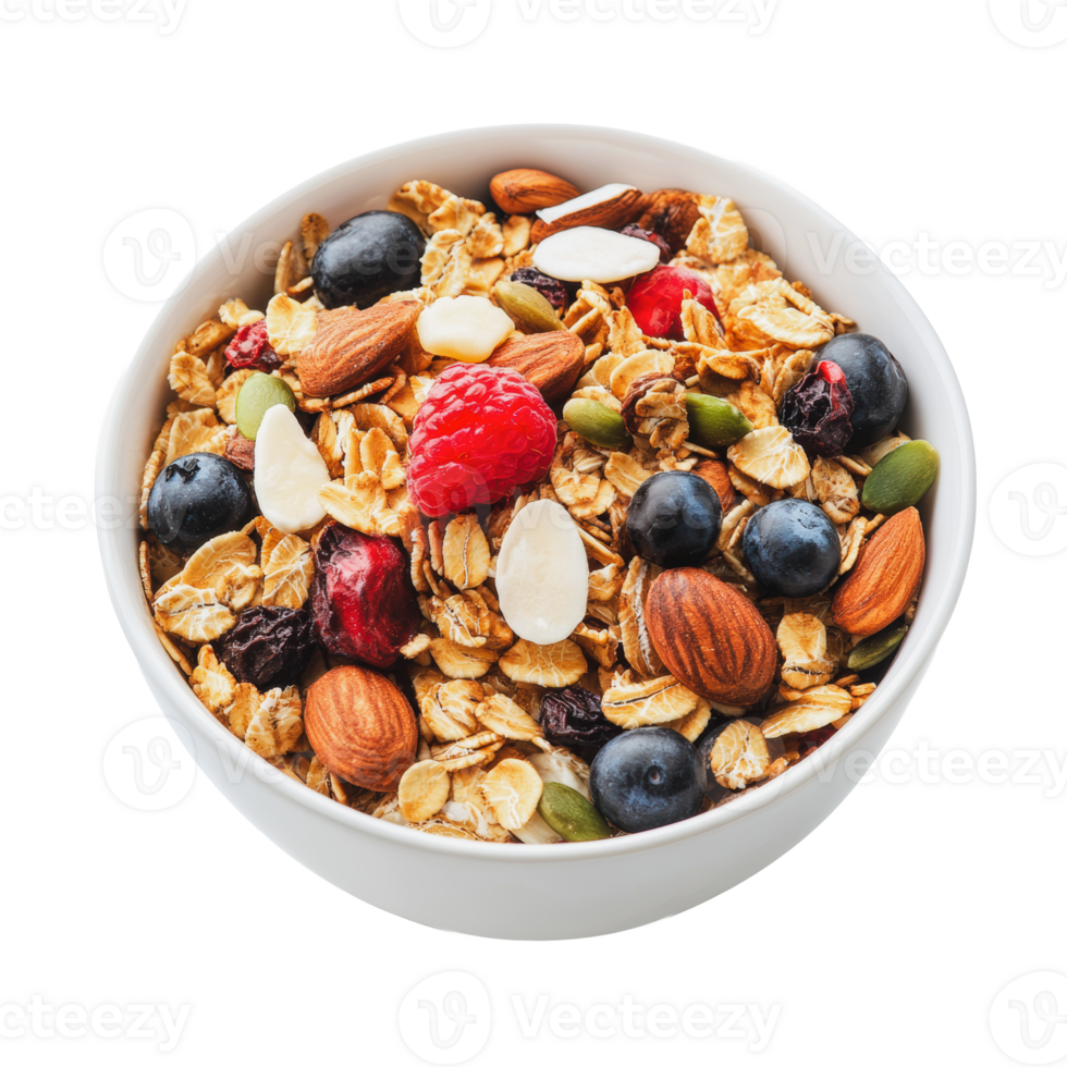 Berry nut granola bowl png