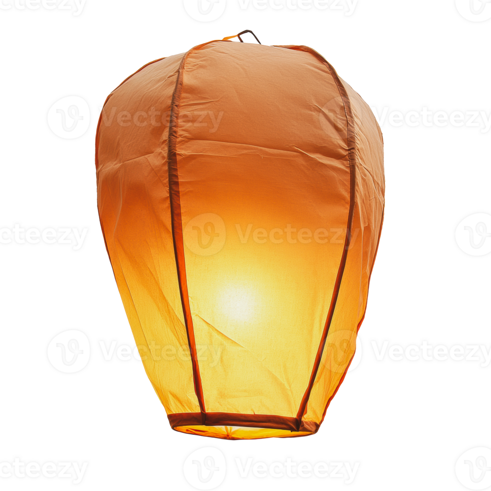 Floating lantern ready for release at dusk png