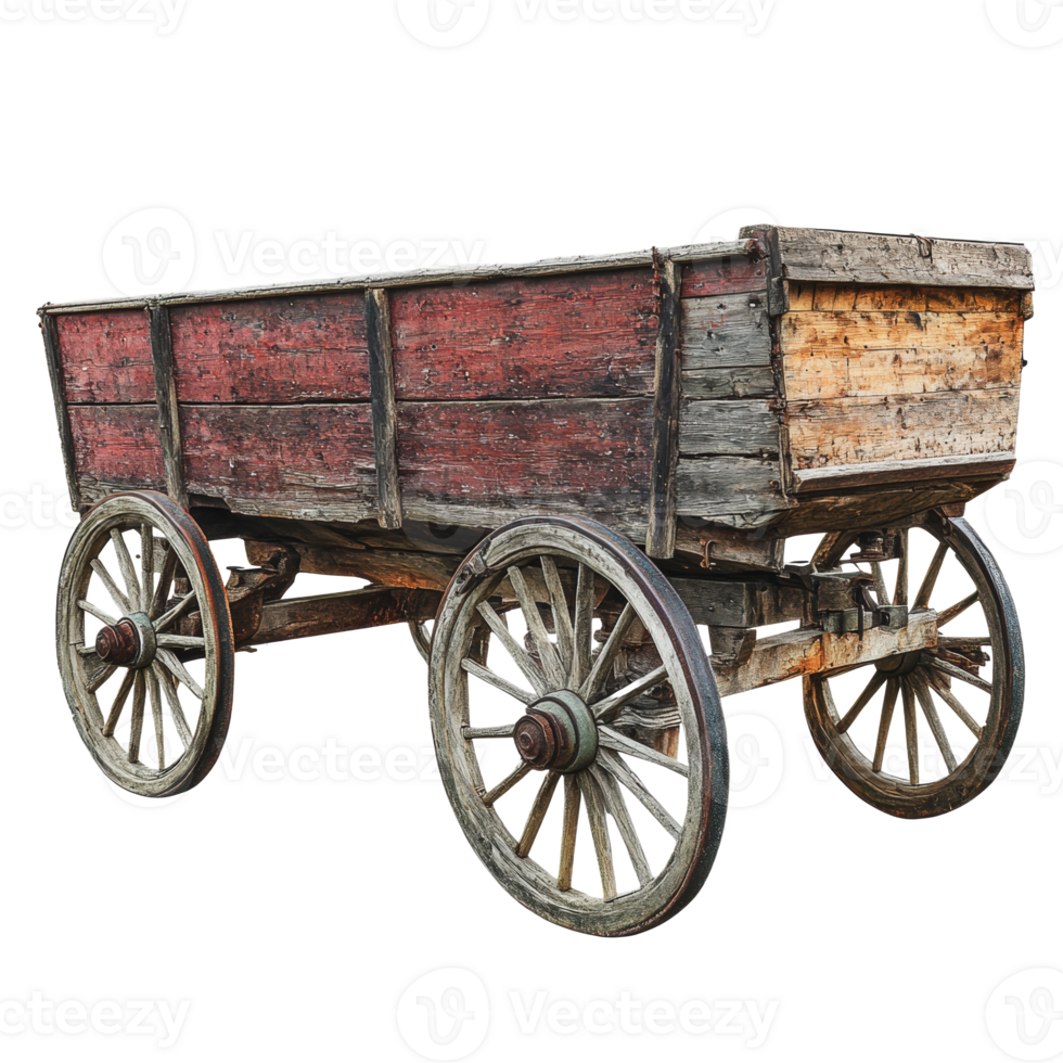 utomhus- visa av årgång trä- vagn png
