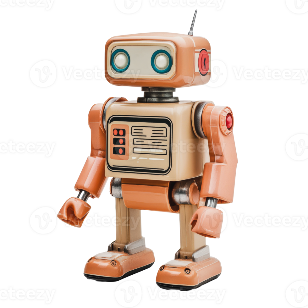 Vintage ▾ giocattolo robot con colorato occhi e pulsanti png