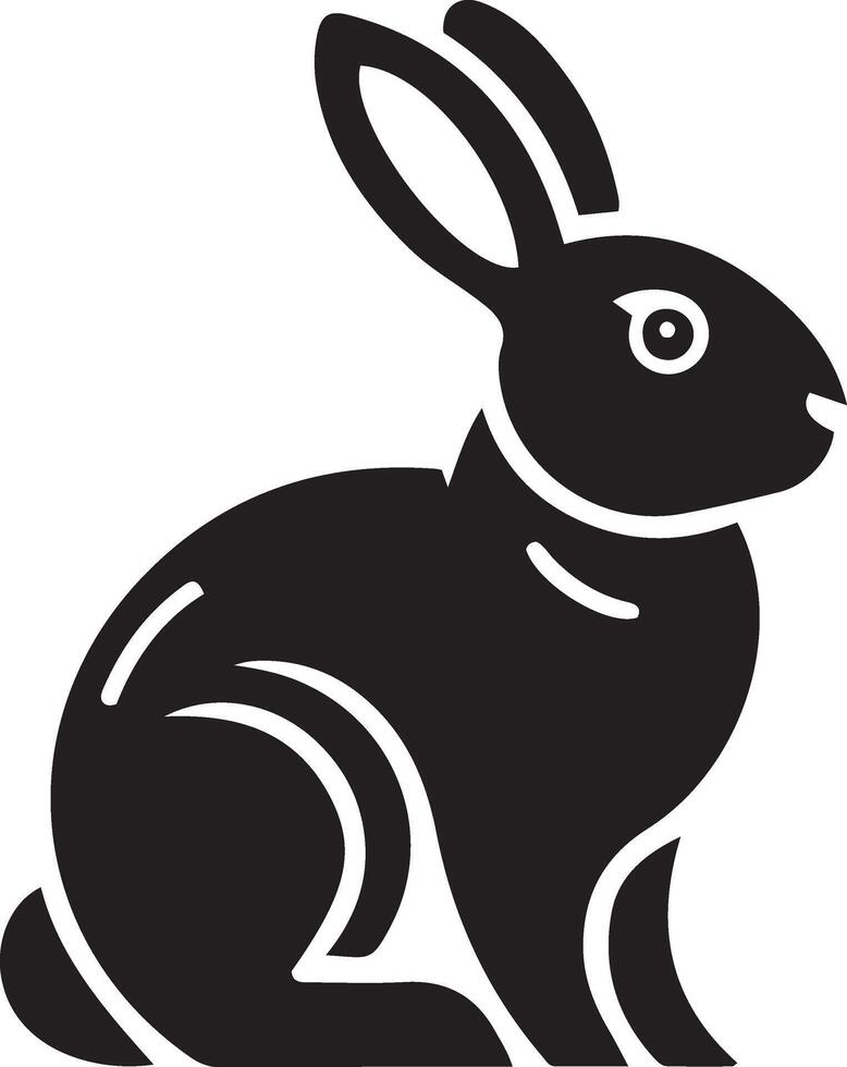 Isolated Rabbit Shadow Adorable Design vector