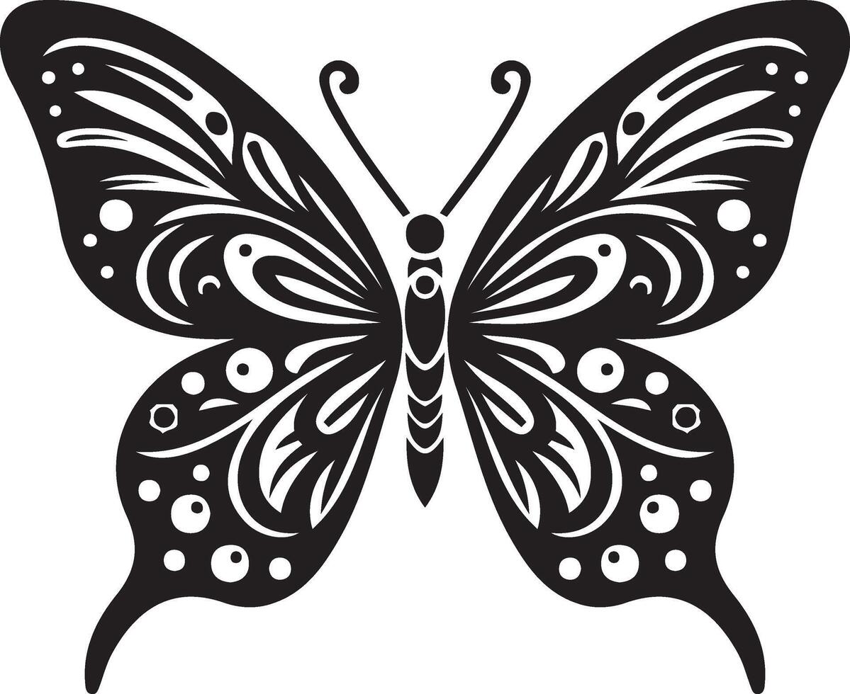 Detailed Butterfly Drawing Design for Logos and Decor vector