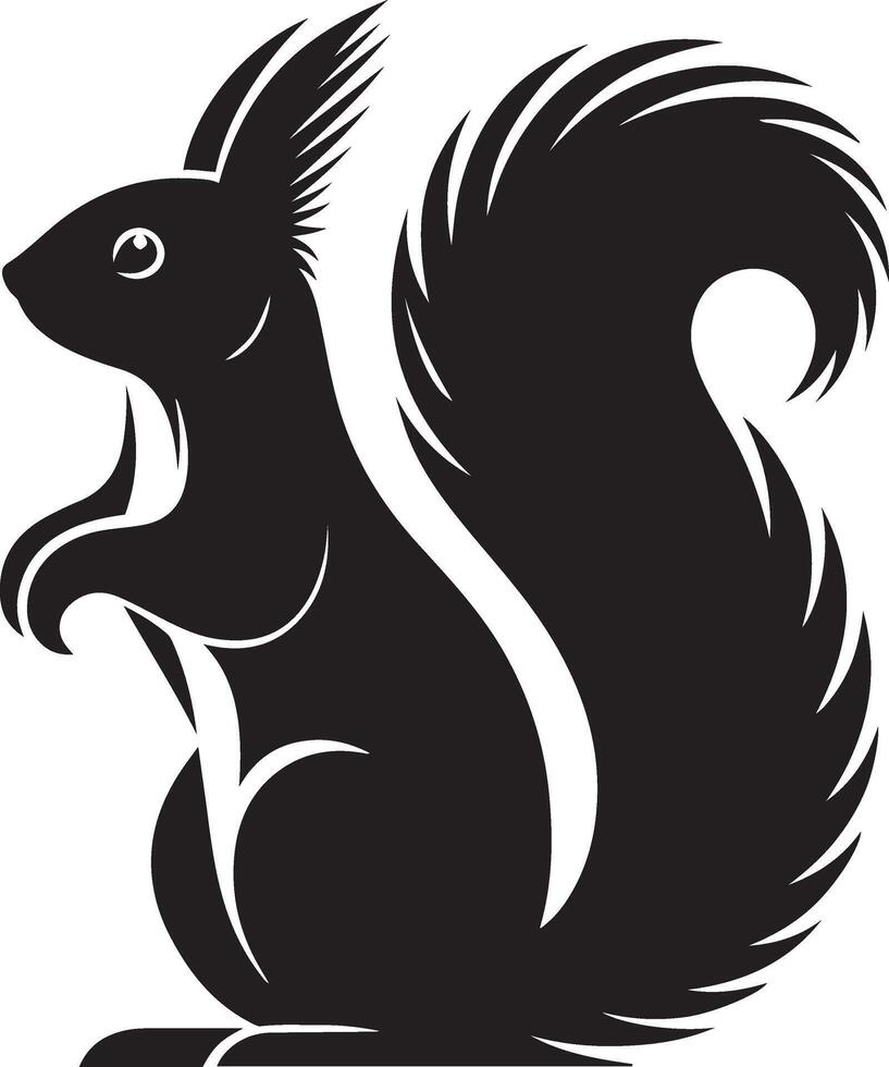 Premium Squirrel Silhouette for Educational Graphics vector