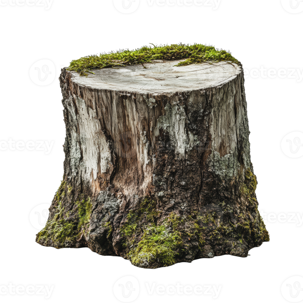 Moss-covered tree stump in natural setting png