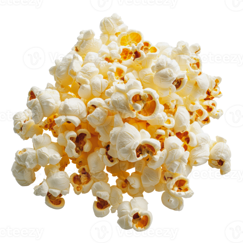 Freshly popped popcorn on a plain background png
