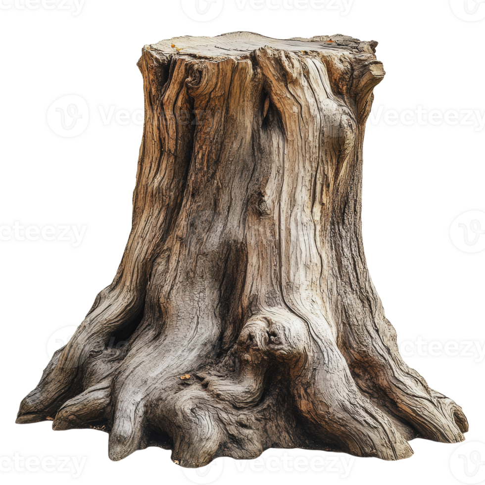 Weathered tree stump in natural setting png