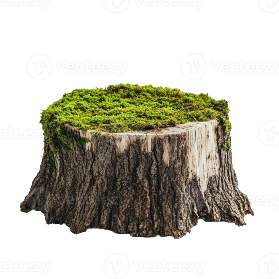 Moss-covered tree stump in natural setting png