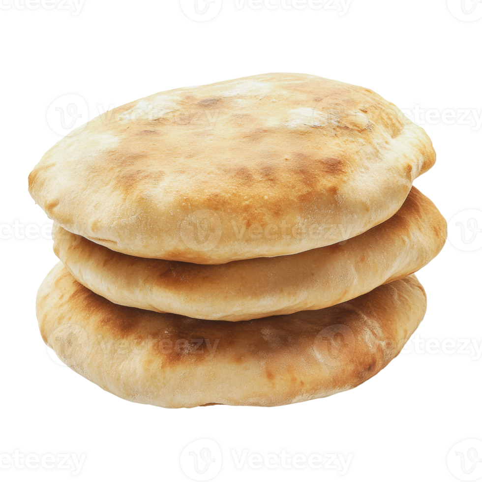 Freshly baked flatbreads stacked on a table png