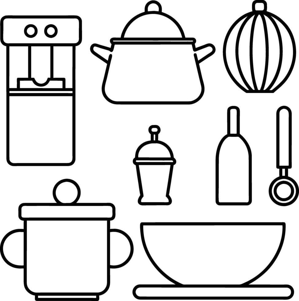 knife icon. editable stroke outline icons set. vector