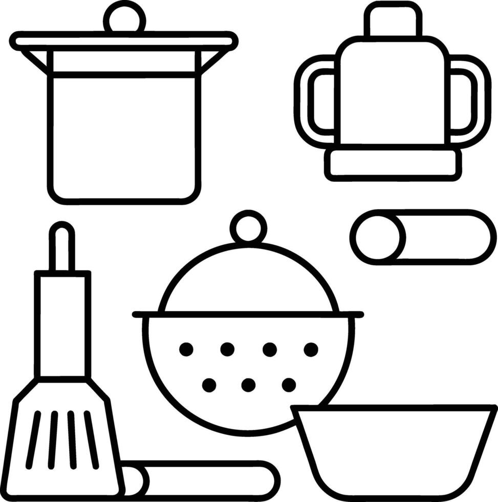 knife icon. editable stroke outline icons set. vector