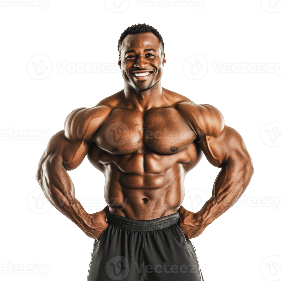 Muscular bodybuilder strikes a pose png
