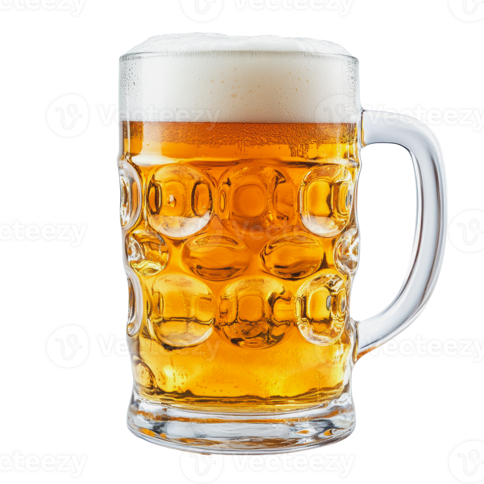frío cerveza en un escarchado vaso jarra png