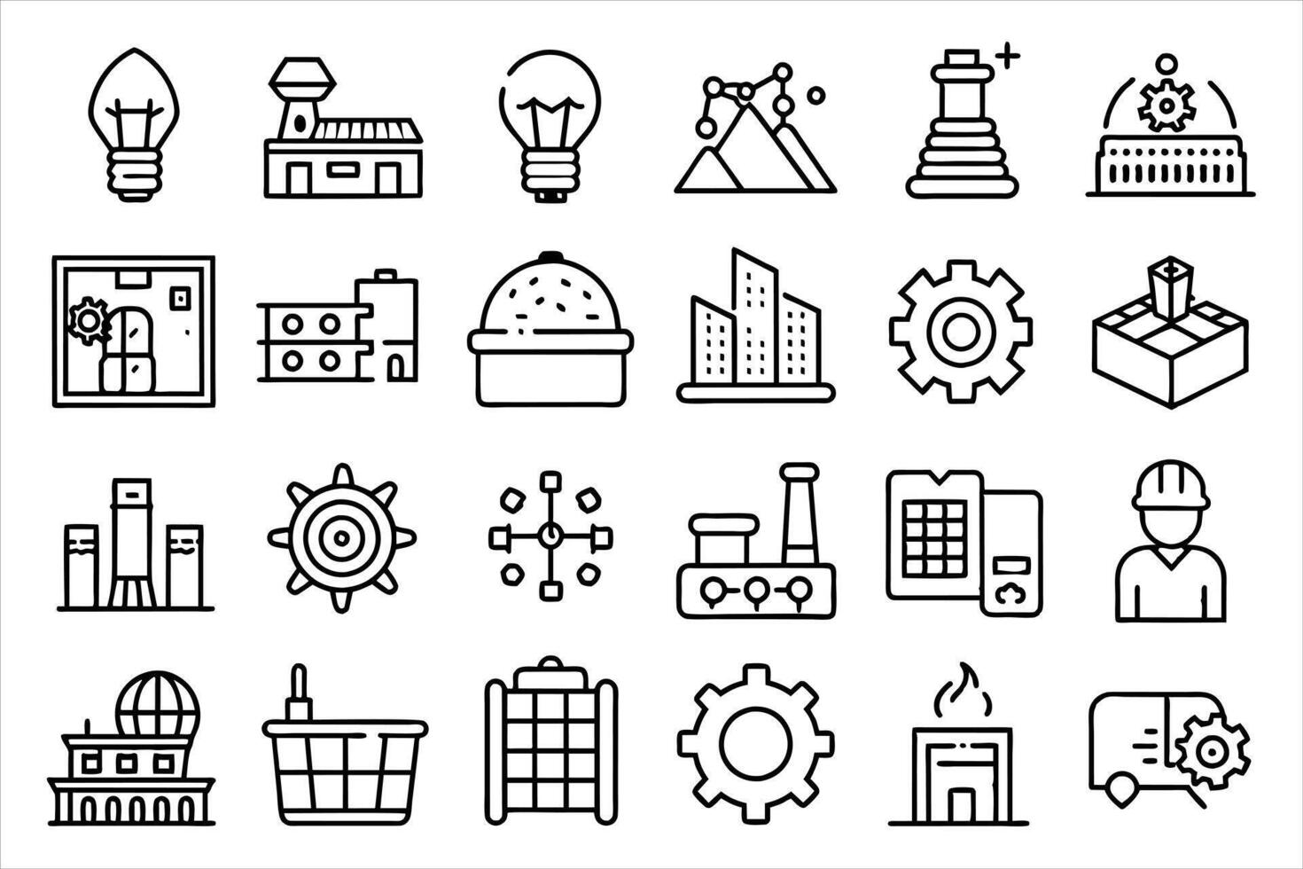 SME concept icon set. small and medium sized enterprises. editable stroke outline icons set. vector