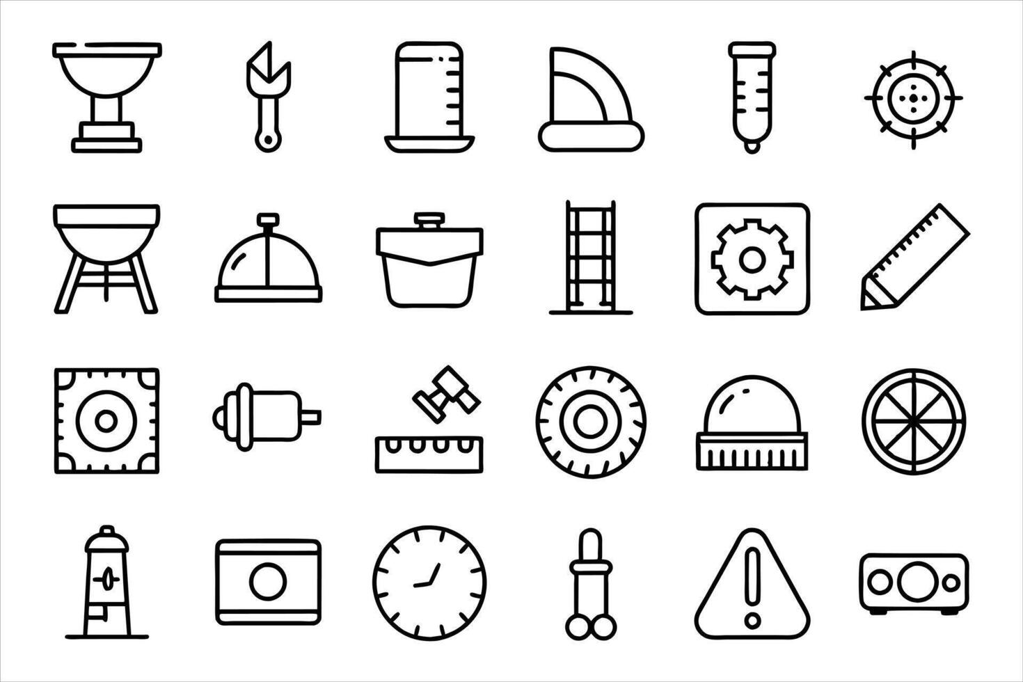 Measuring icon set. editable stroke outline icons set. vector