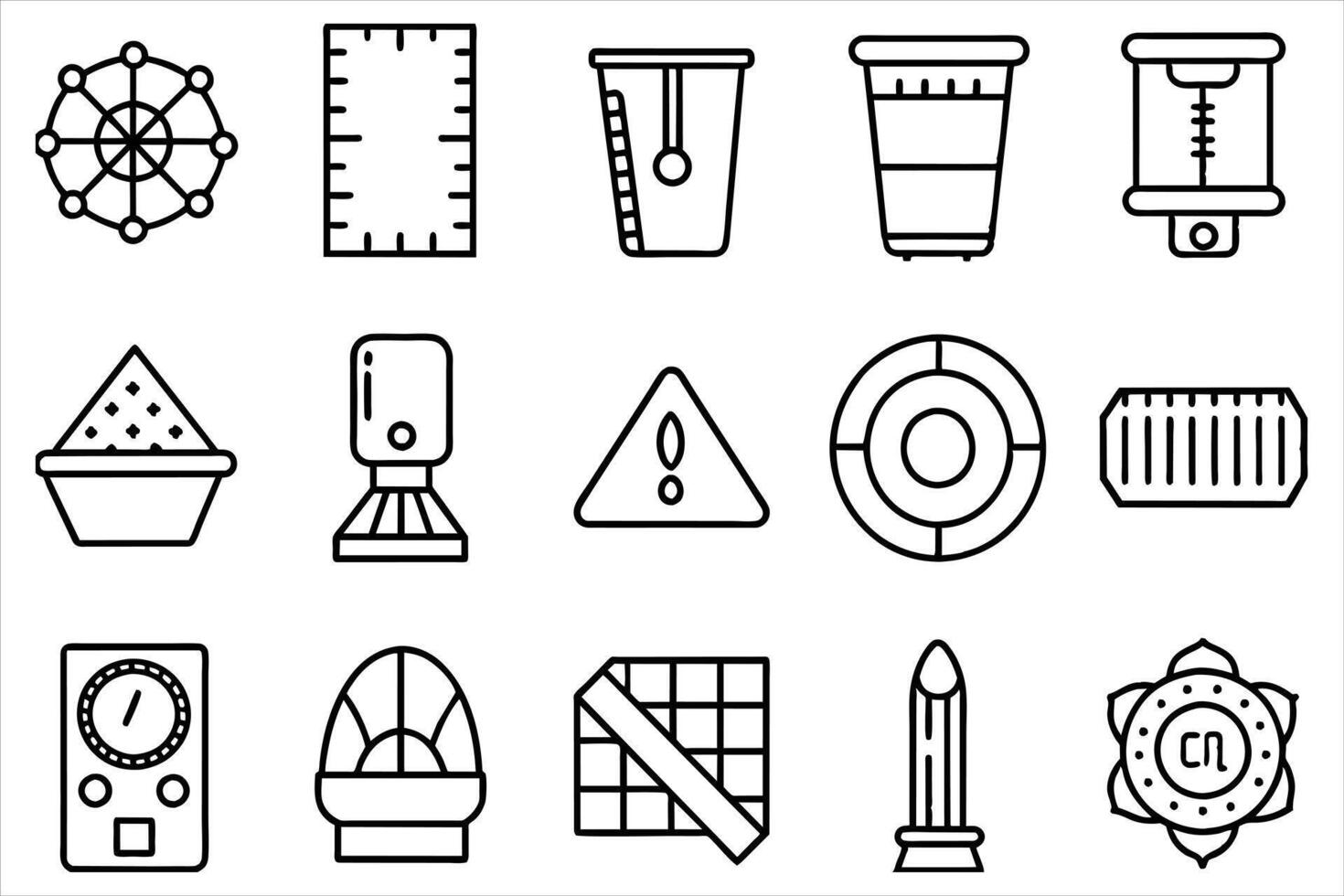 Measuring icon set. editable stroke outline icons set. vector