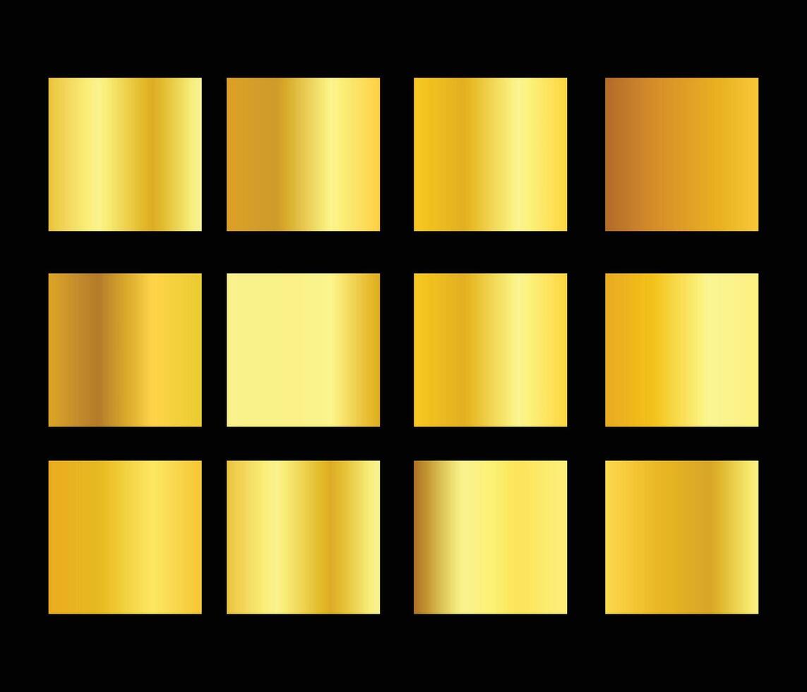 gold gradients metallic gradients set vector