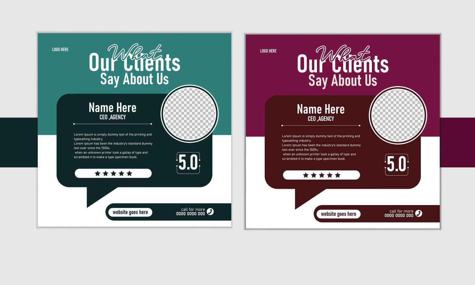 client testimonial template vector