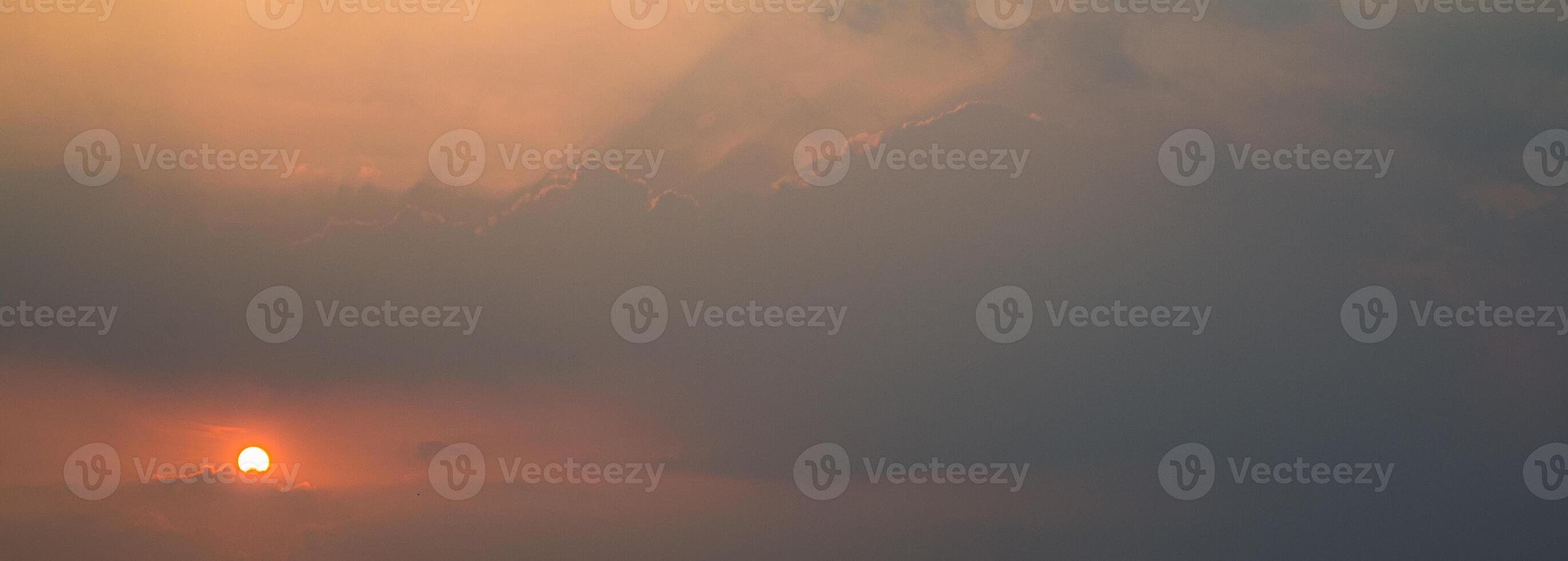 Colorful sunset over ocean in indonesia photo
