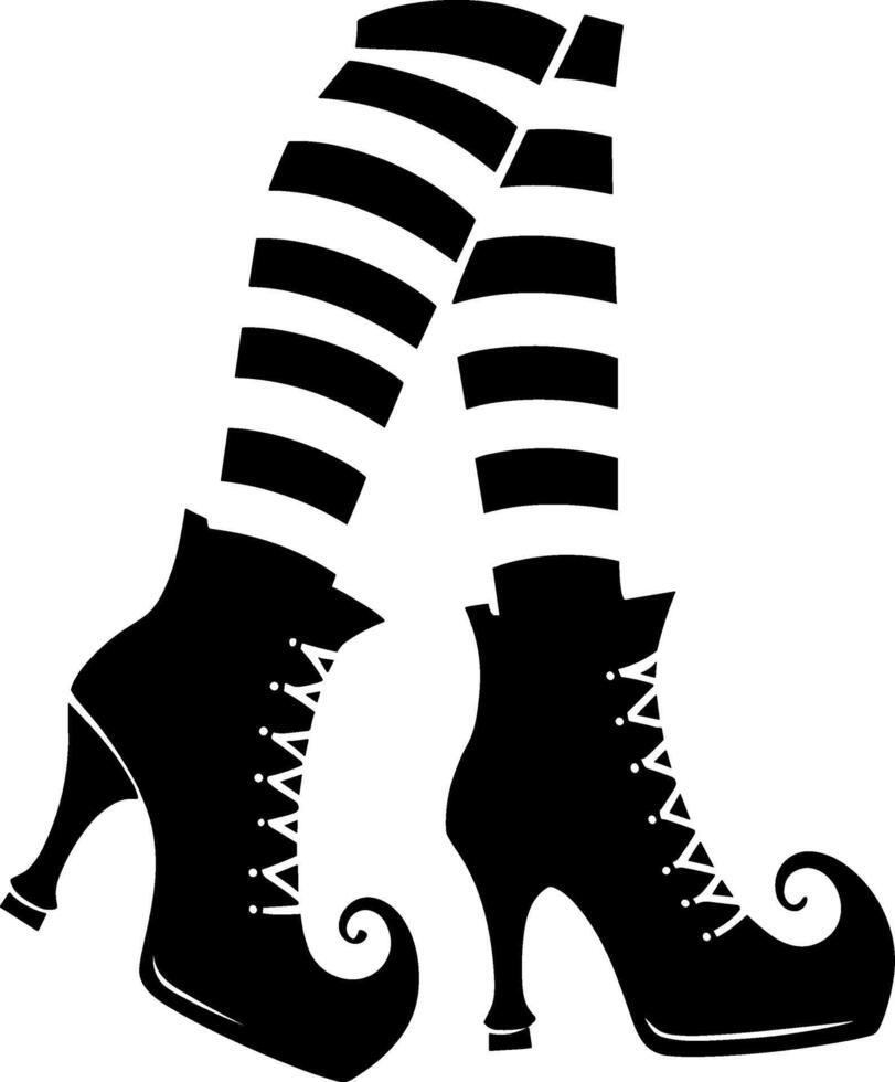 Witch Boots and Striped Stockings vector