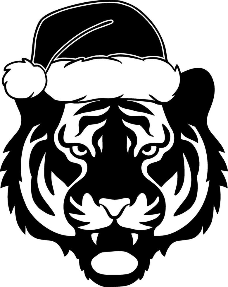 Tiger in Santa Hat vector