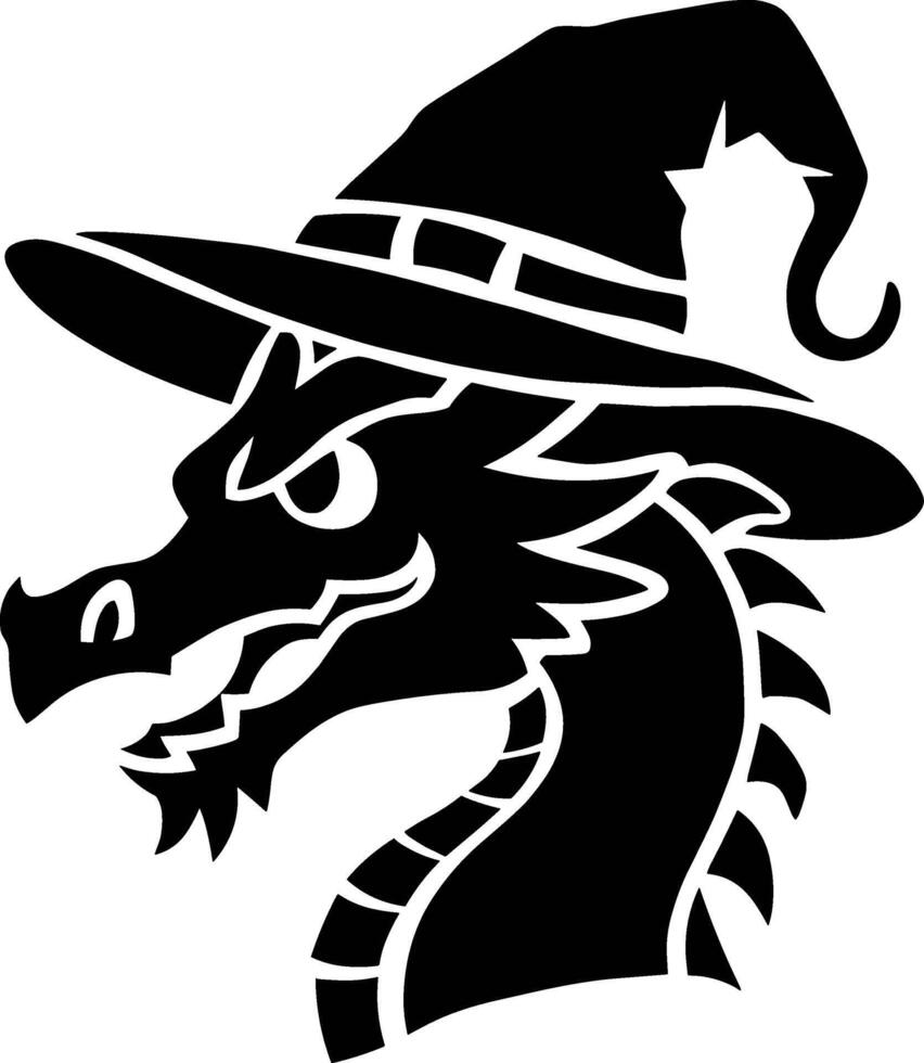 Dragon in Witch Hat vector