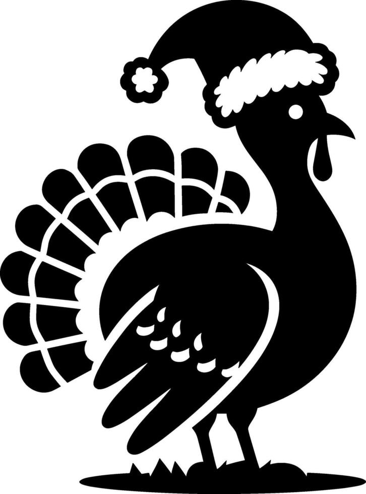 Turkey in Santa Hat vector