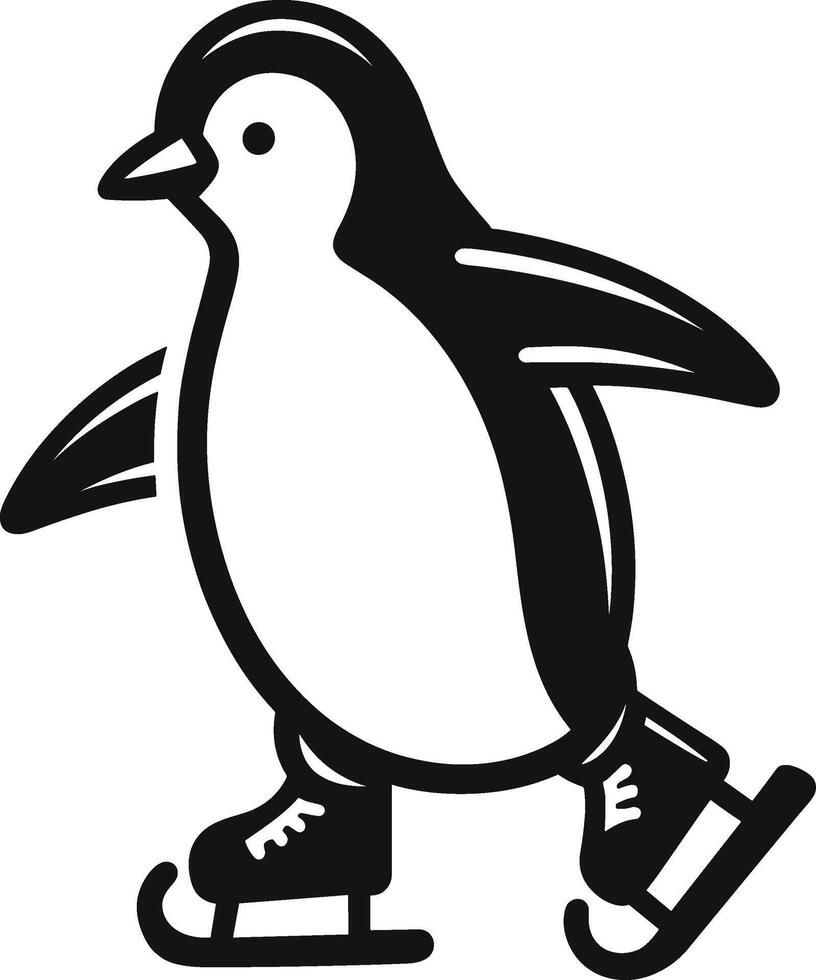 Ice Skating Penguin vector