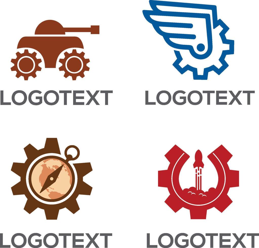 Creative Gear logo icon design set vector