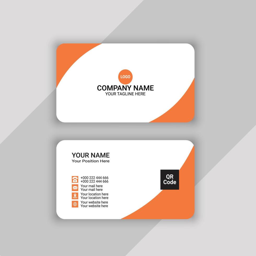 professional visiting card or business card template design vector
