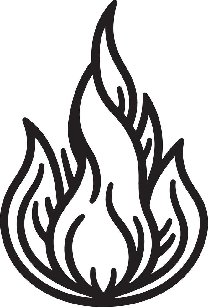 Vibrant Flame Outline Illustration vector