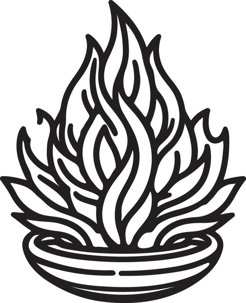 Simple Flame Silhouette Drawing vector