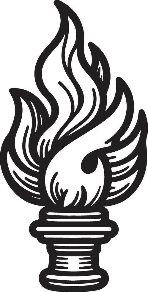 Dynamic Flame Line Art Graphic vector
