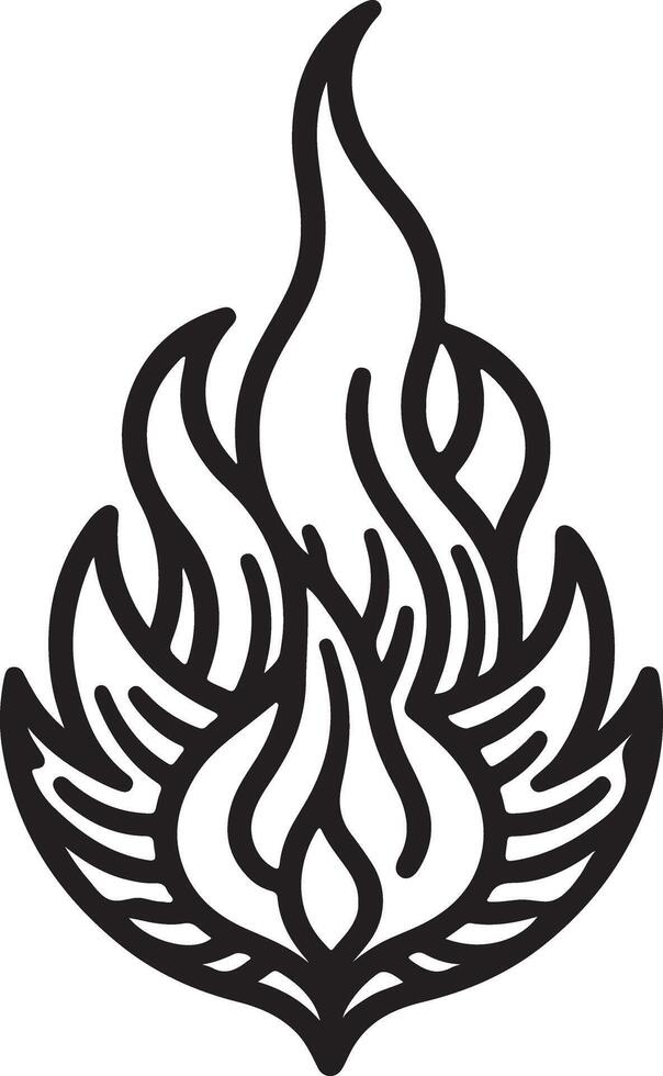 Dynamic Flame Outline Illustration vector