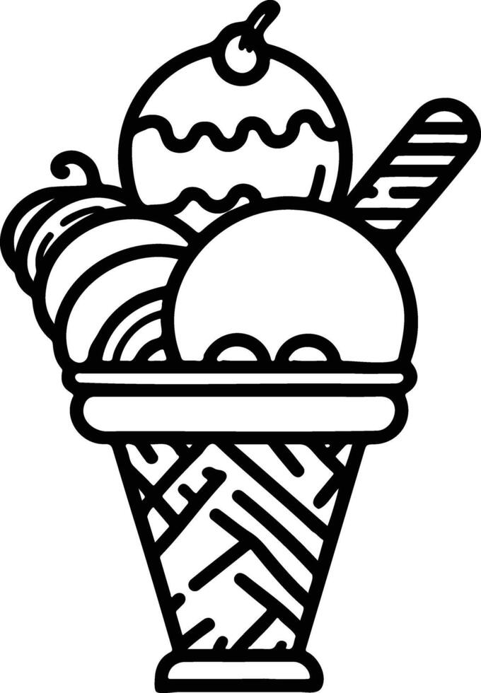 Modern Ice Cream Illustration Design vector