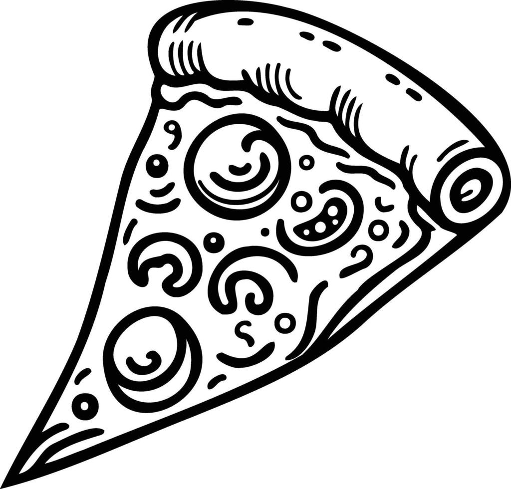 Tasty Pizza Slice Silhouette Design vector