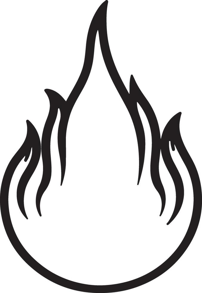 Sleek Flame Outline Graphic vector