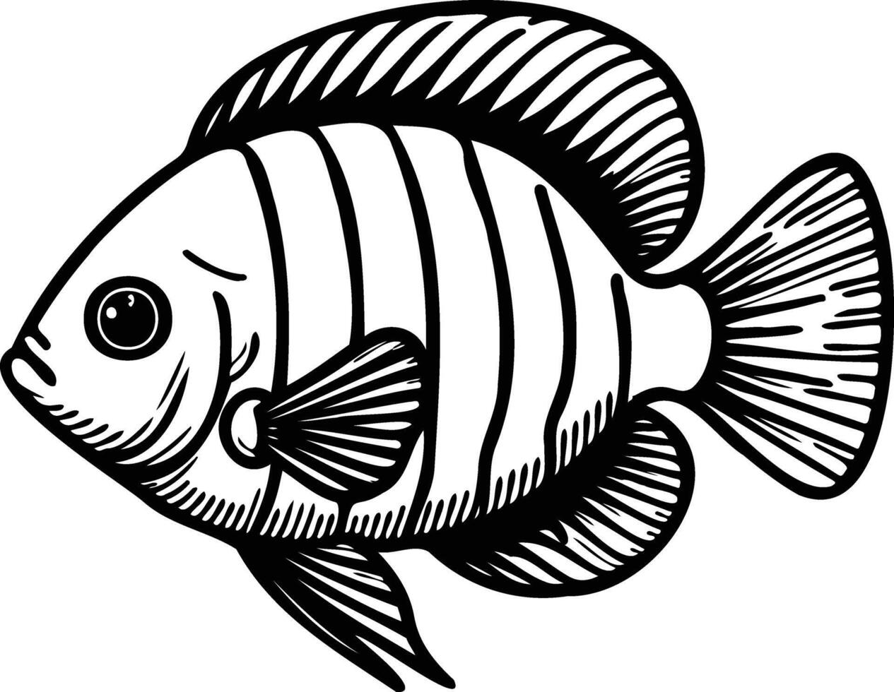 Clean Fish Outline Graphic vector