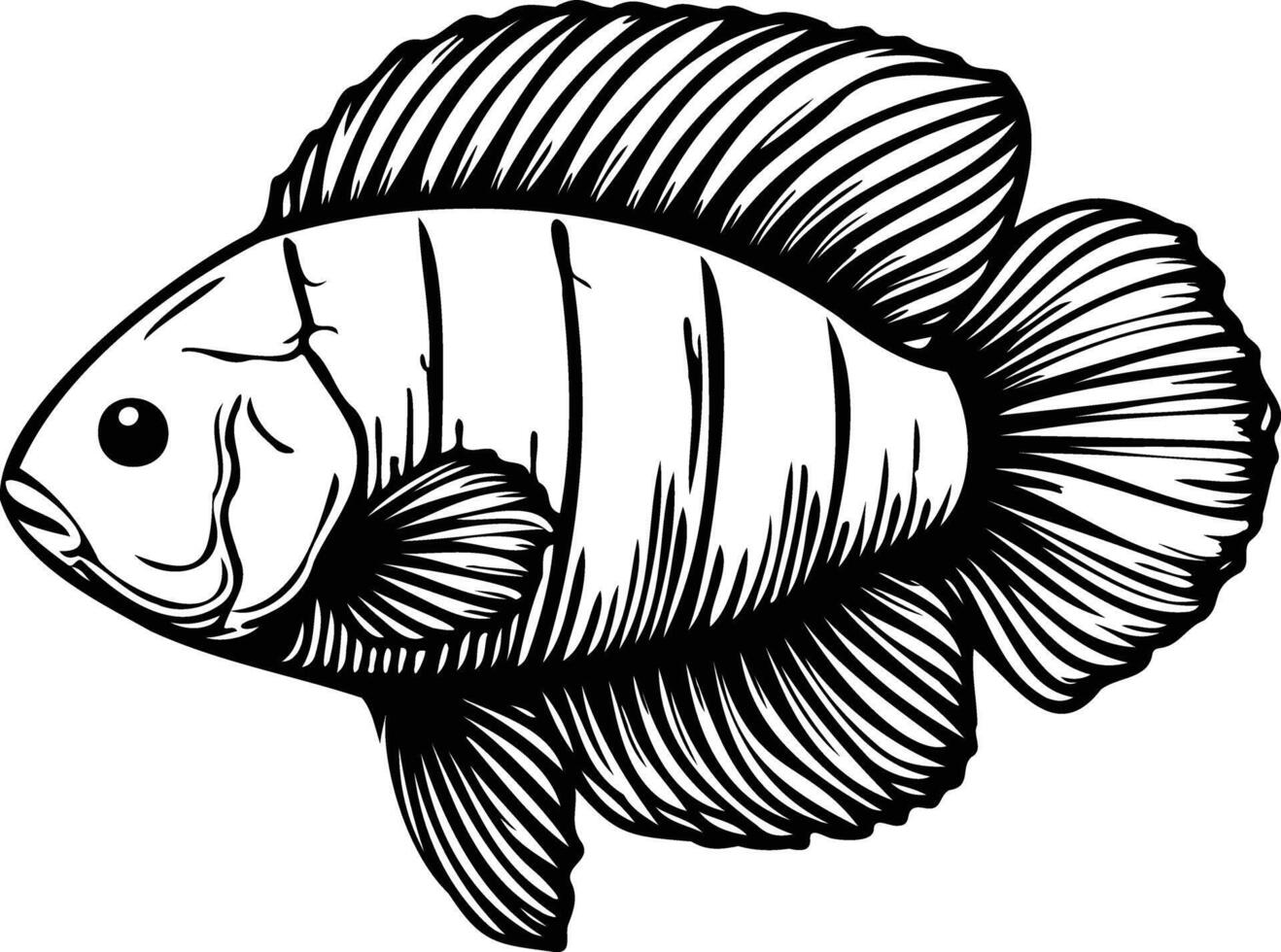 Minimalist Fish Outline Illustration vector